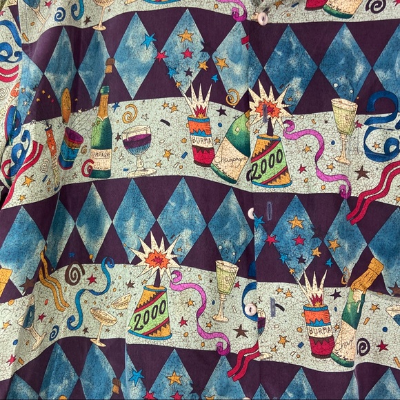 Burma Bibas 2000 silk party button down XL - Picture 2 of 8